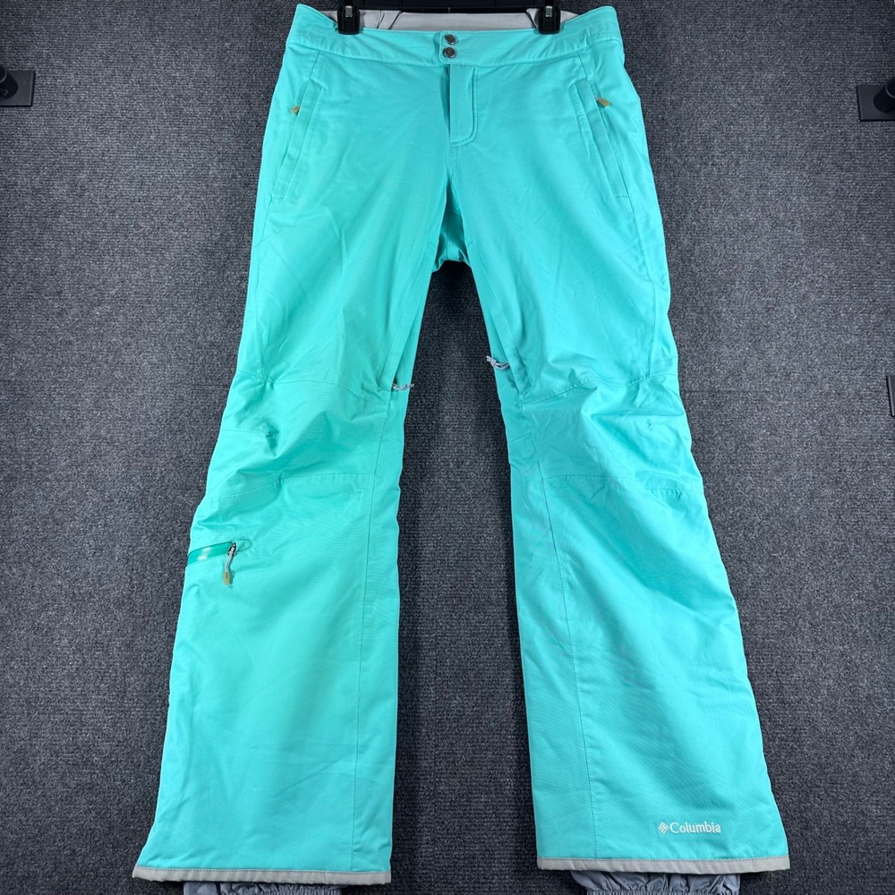Columbia Ski Pants Womens M Medium Turquoise Omni-Heat Omni-Tech Winter Snow